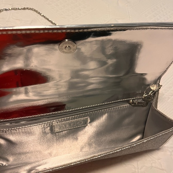 Sold…Aldo beautiful silver clutch or crossbody purse - Picture 10 of 16